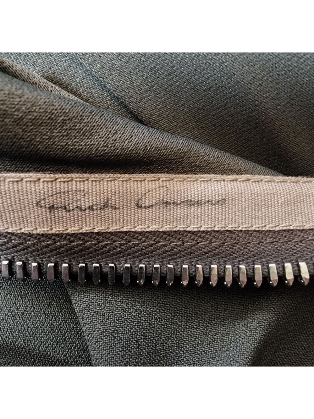 Rick Owens High Drape Neck Exposed Zipper Sleeveless Blouse Gray Dark Dust Sz 8 - Picture 5 of 10